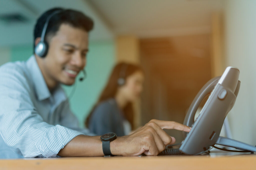 answering the telephone